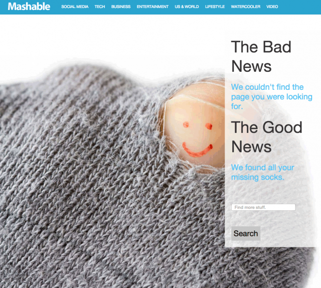 Mashable.com 404 Page